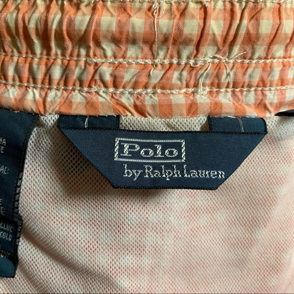 Polo by Ralph Lauren Gingham Pattern Traveler Cotton Blend, Swim Shorts. - Picture 10 of 16